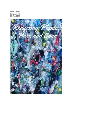 cover image of Recycling Plastic: Pros and Cons